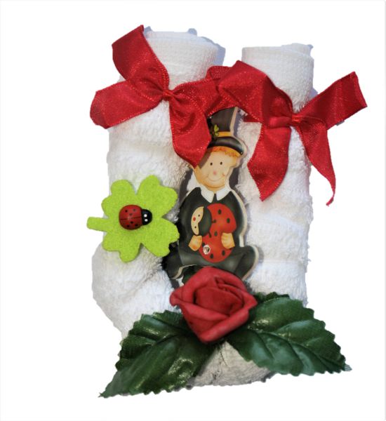 Geschenkkorb - Waschlappen Hufeisen - Wäschegeschenk - Einzug - Glück